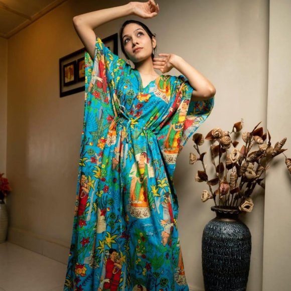 Other - BRAND NEW Indian Handmade Long Kaftan Dress Beach Wear Bridesmaid Gift